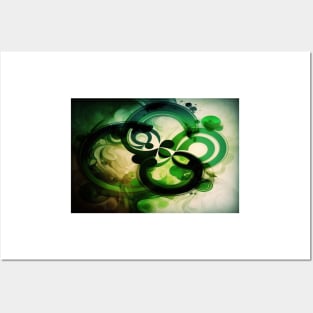 St Patricks Day Artwork - Green abstract artwork Posters and Art